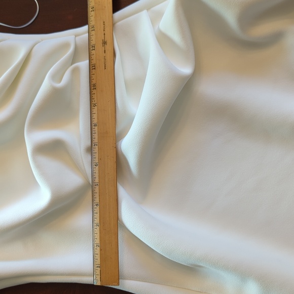 MISHA IDA ruched asymmetric midi dress, size 8 in ivory - Picture 12 of 16